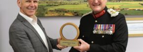CEO of Symbiosis Colin MacKay recieves the King's Award from the Lord-Lieutenant for Stirling and Falkirk